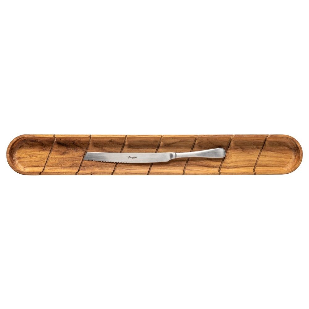 oak baguette board + knife