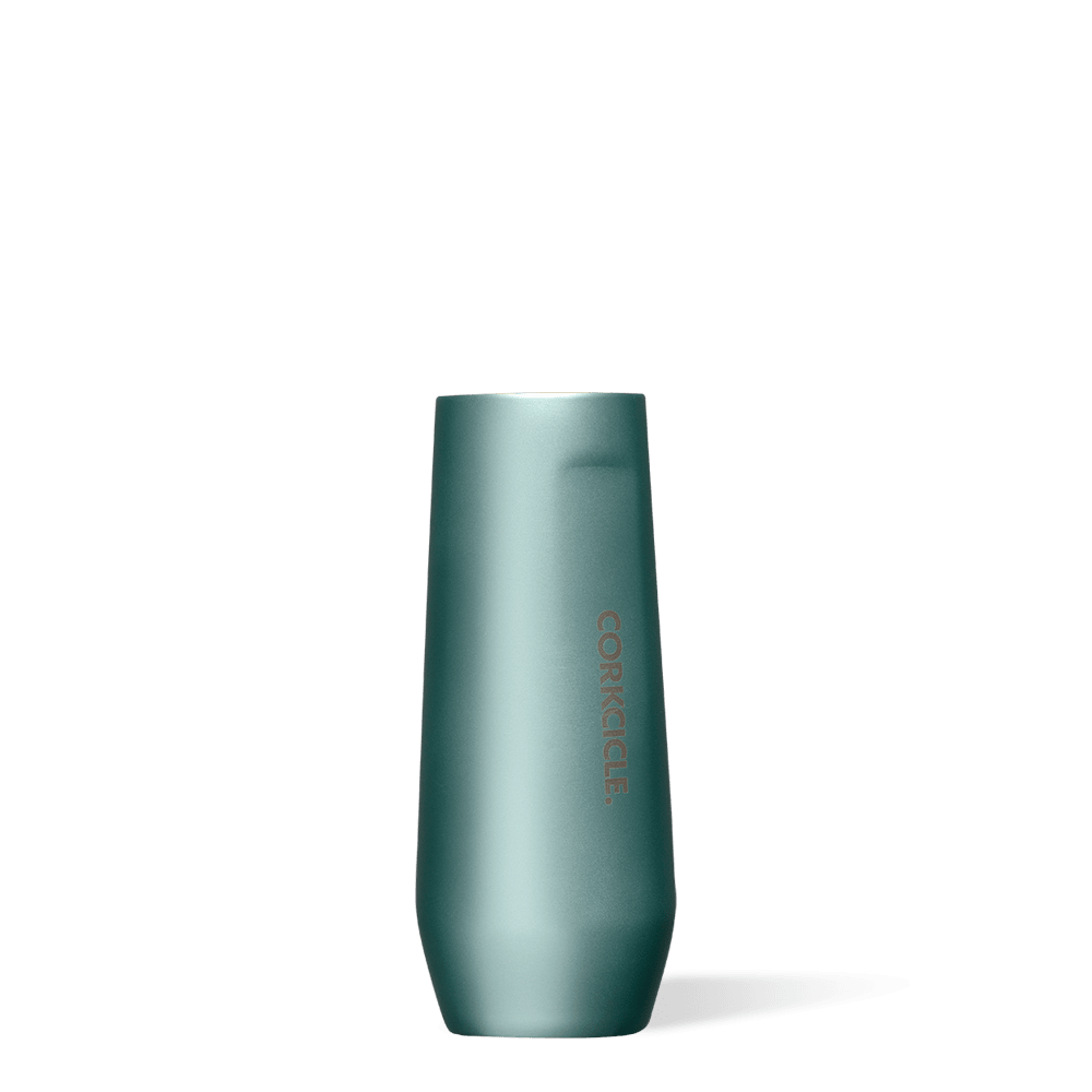 corkcicle metallic jade stemless flute