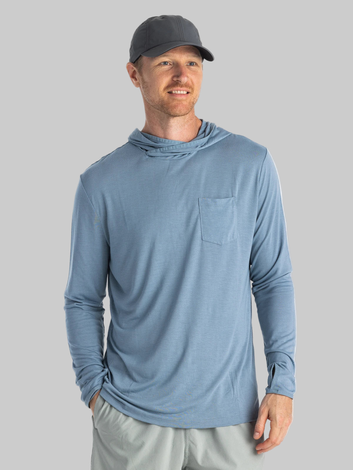 Bamboo Lightweight Hoodie - Blue Fog