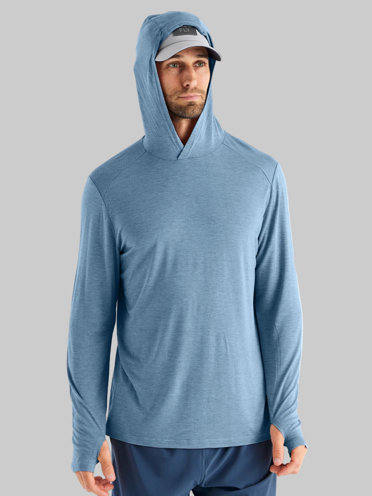 Bamboo Shade Hoody - Heather Slate Blue