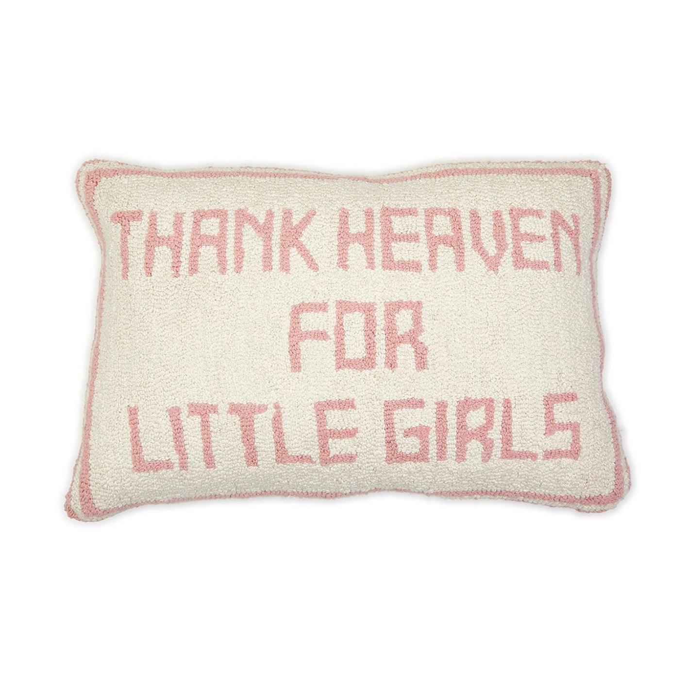 Thank Heaven for Little Girls Punch Embroidery Decorative Throw Pillow
