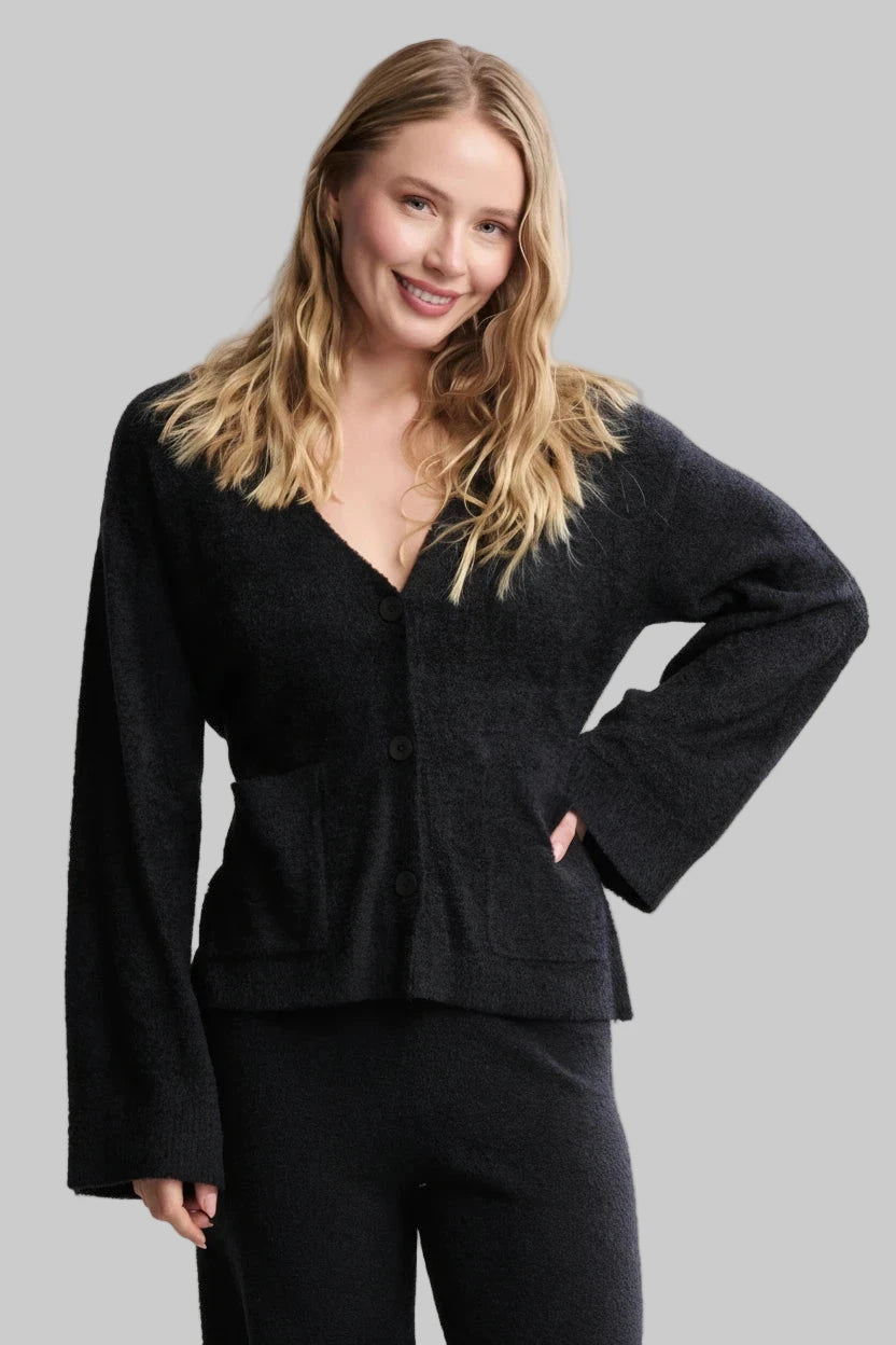 CozyChic Lite® Wide Sleeve Button Front Cardigan