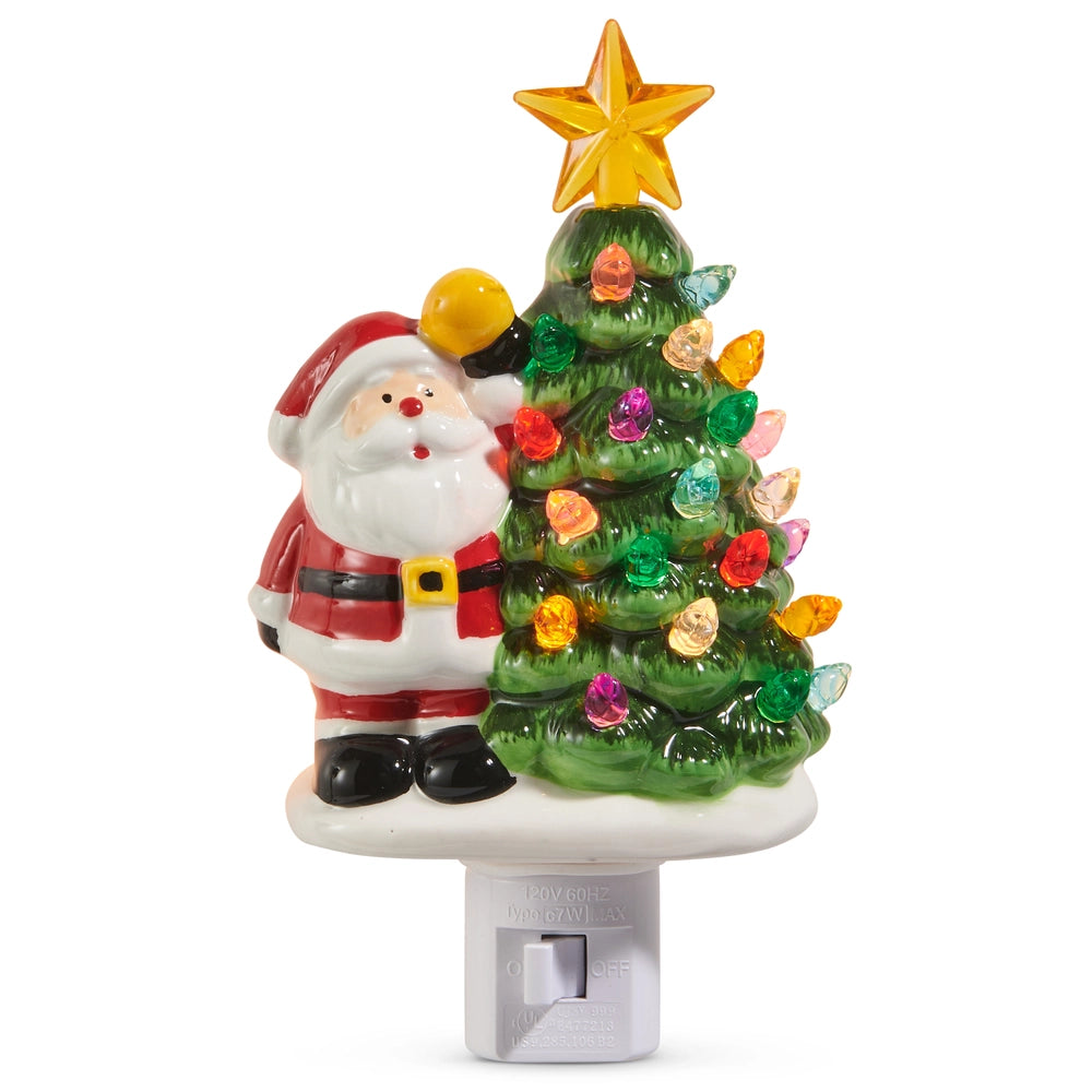 Santa with Tree Night Light