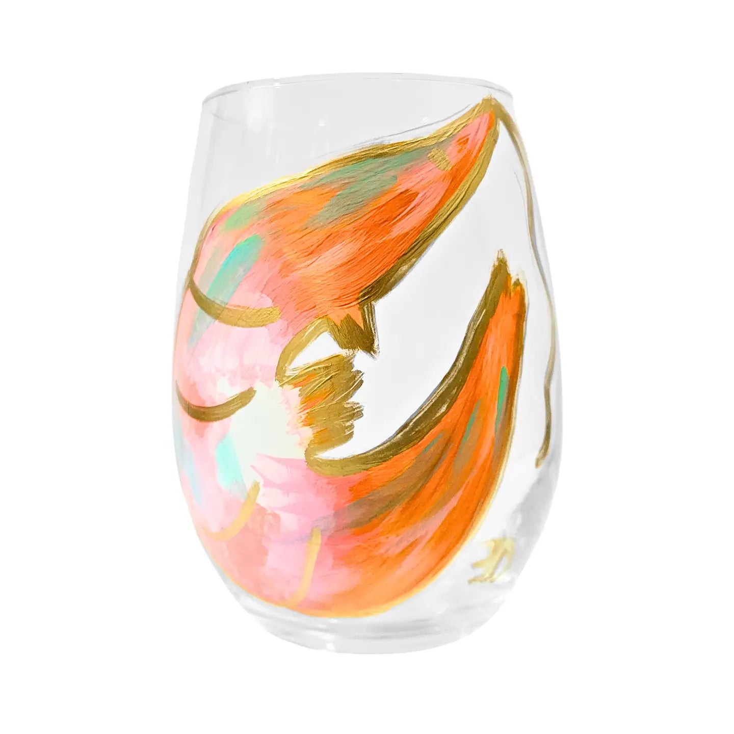 Shrimp Hand-Painted Wine Glass