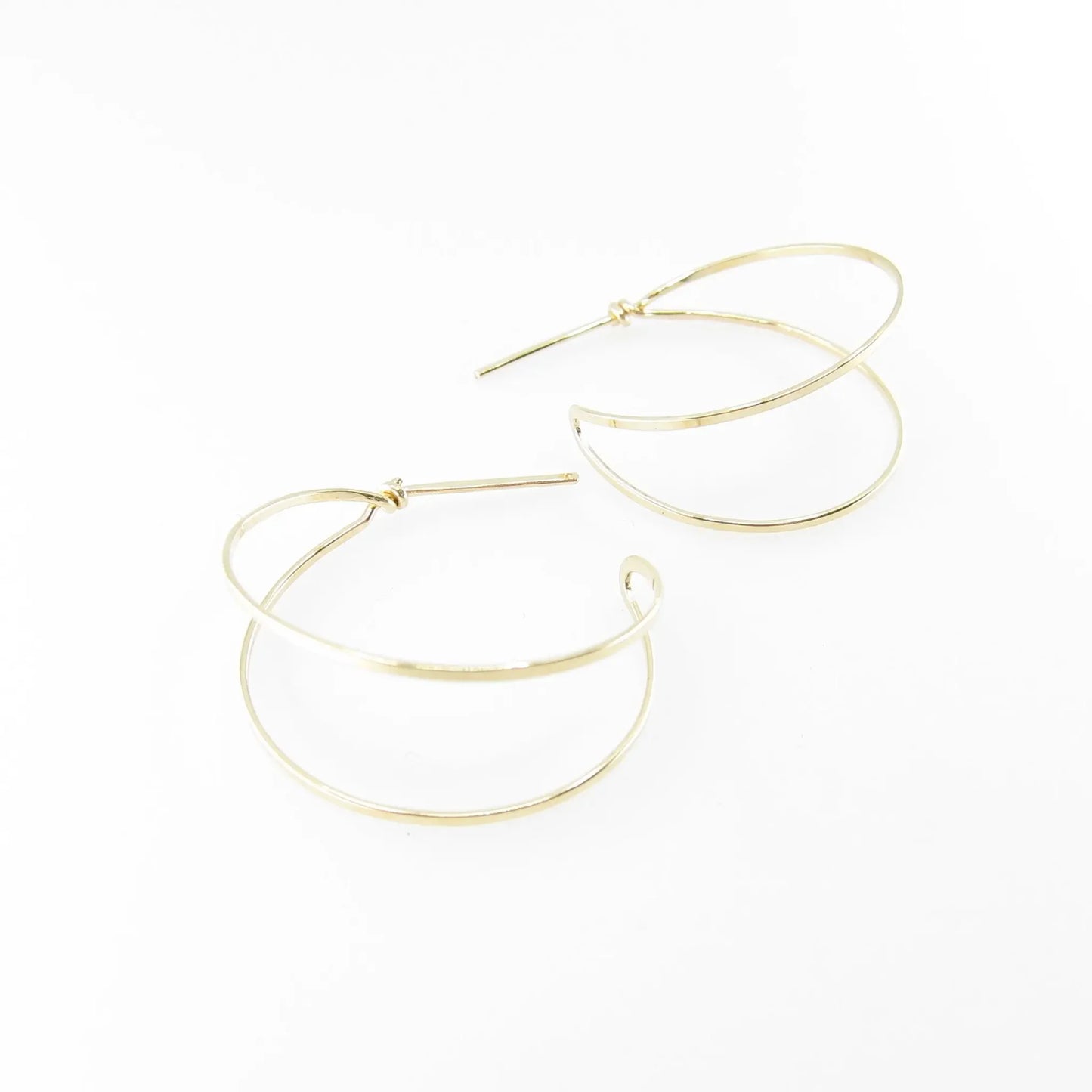 Forged Double Hoop Post Earrings