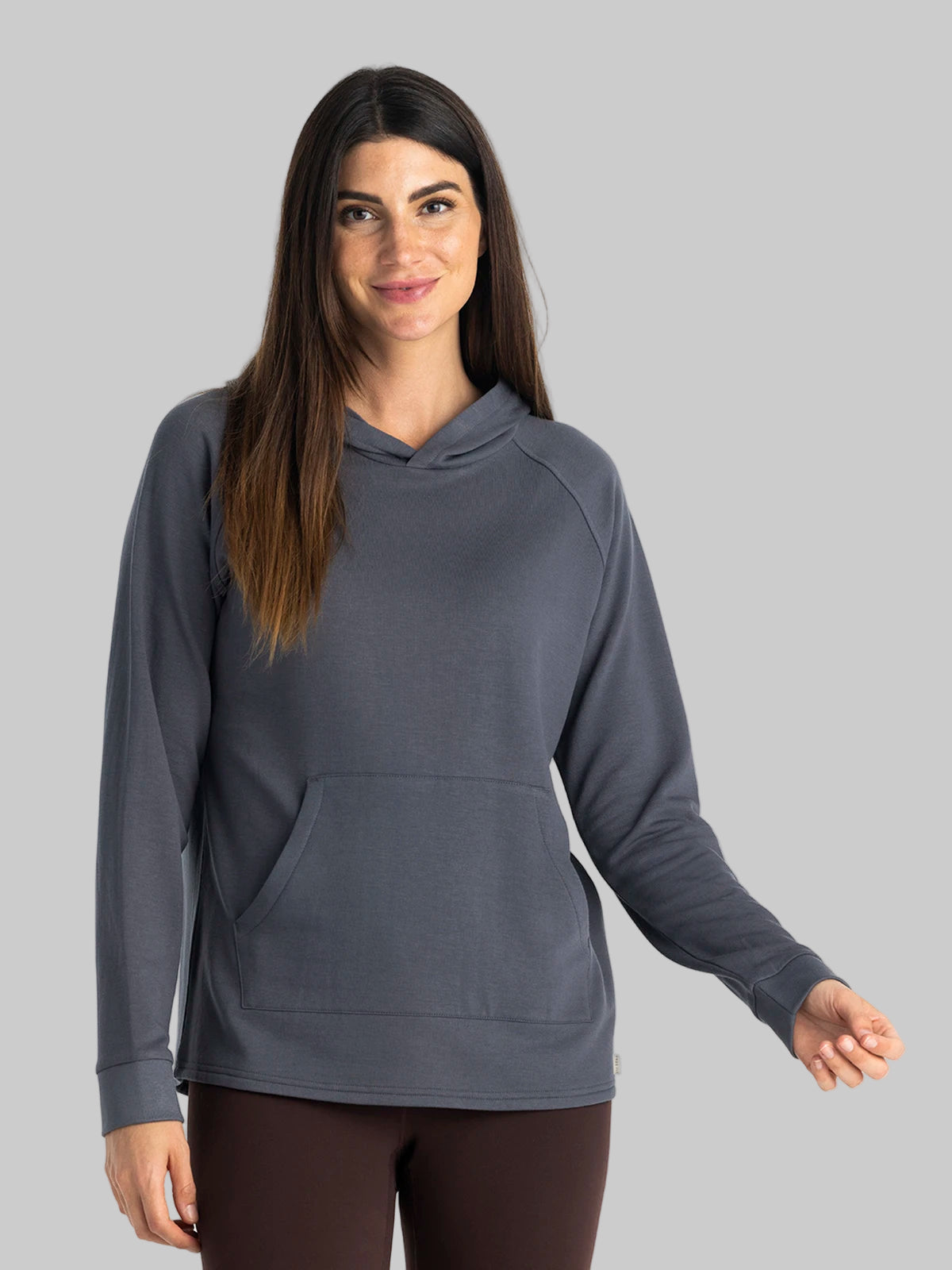 Women's Bamboo Lightweight Fleece Hoodie- Storm Cloud