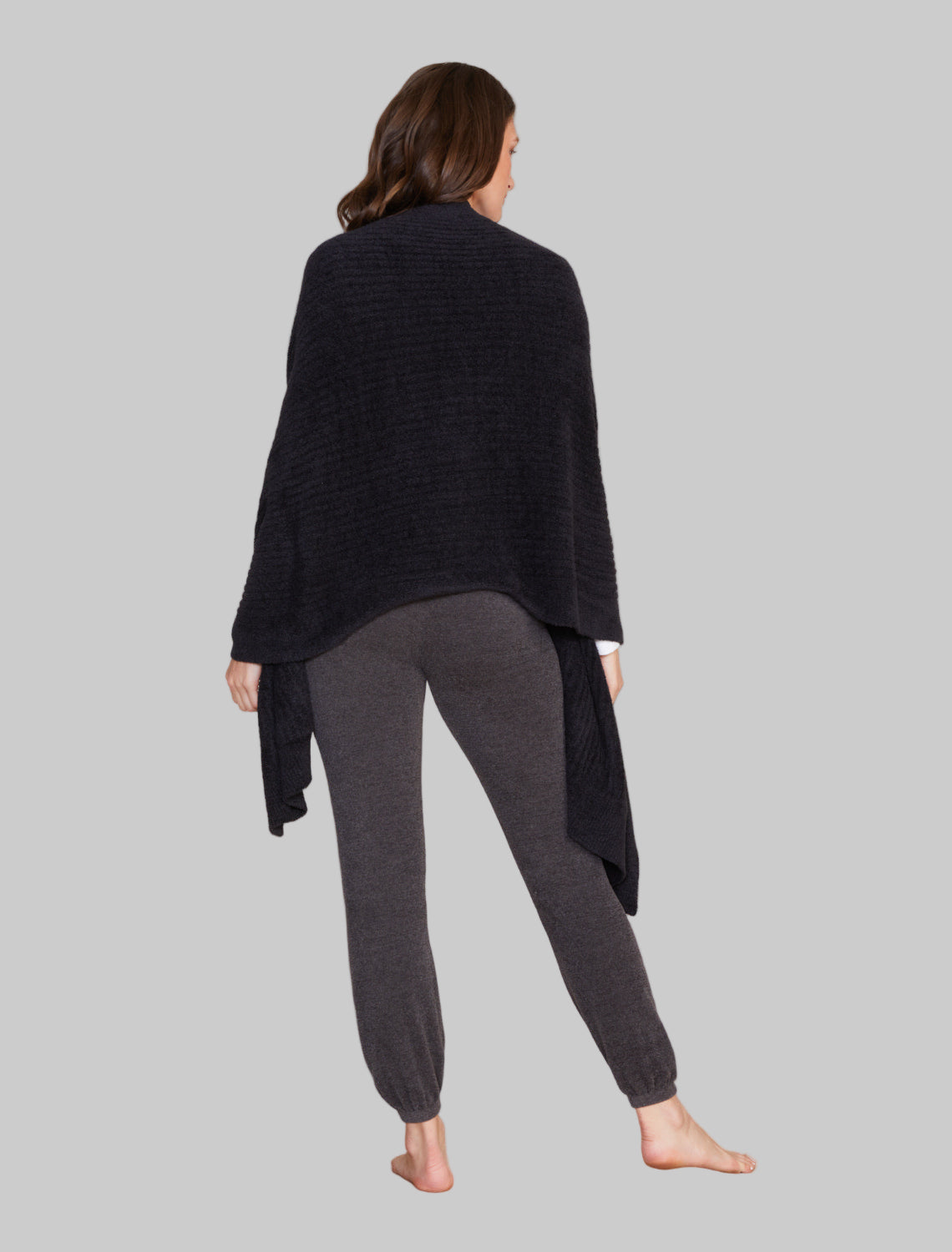 CozyChic Lite® Heathered Travel Shawl- Black