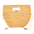 hand woven half moon handbag