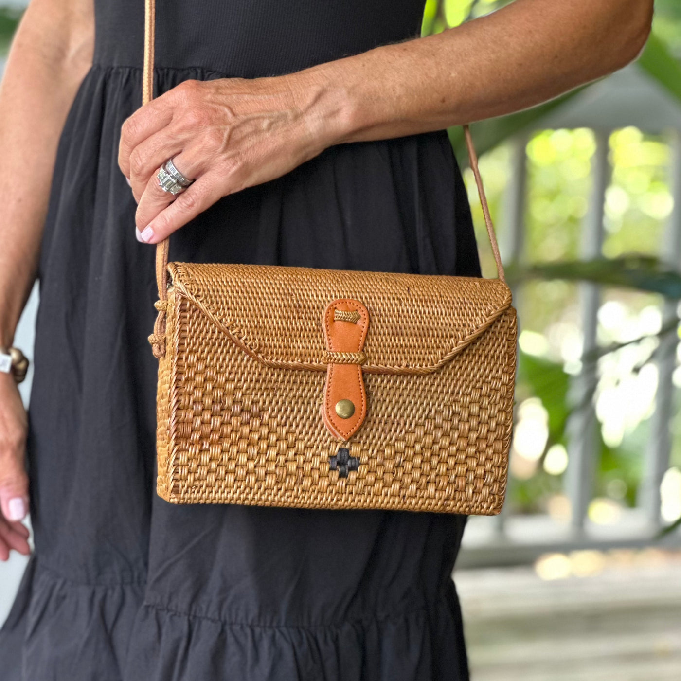hand woven crossbody box