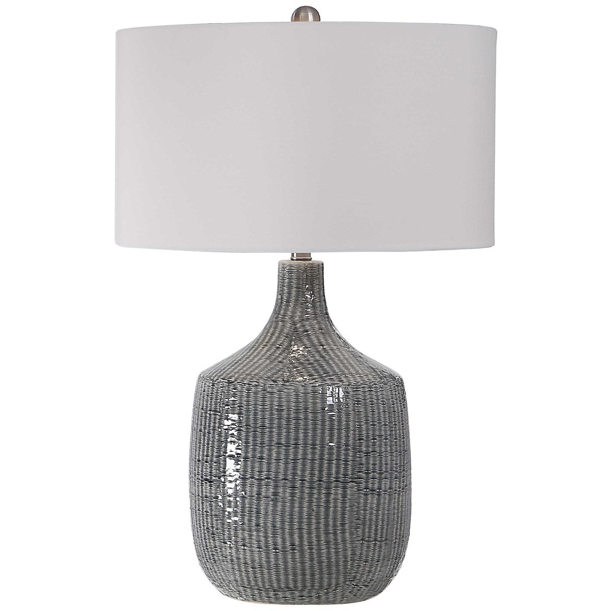 dark gray ceramic table lamp