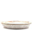 round carved wood tray