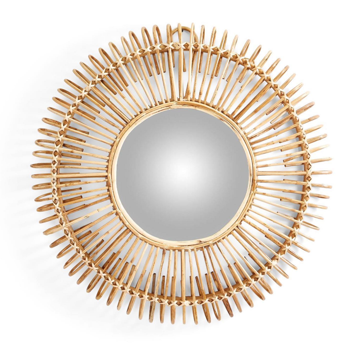 round cane mirror