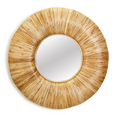 hand woven cane mirror