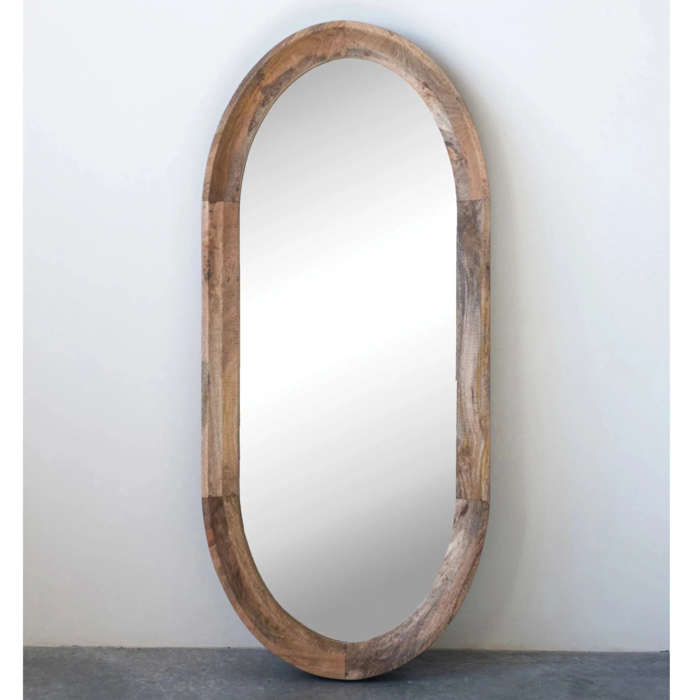 mango wood oval mirror - store pick up only