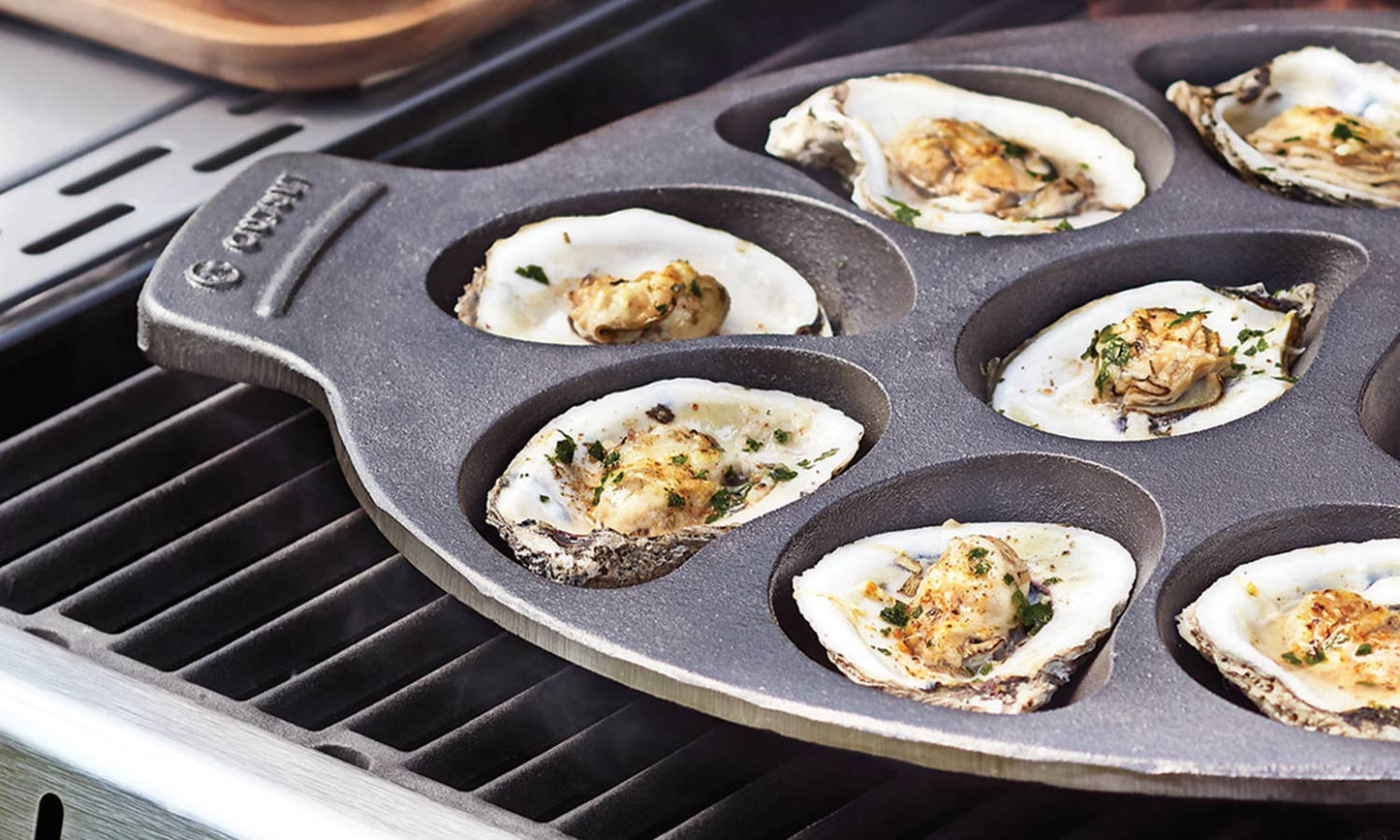 Cast Iron Oyster Grill Pan, 12 Cavities