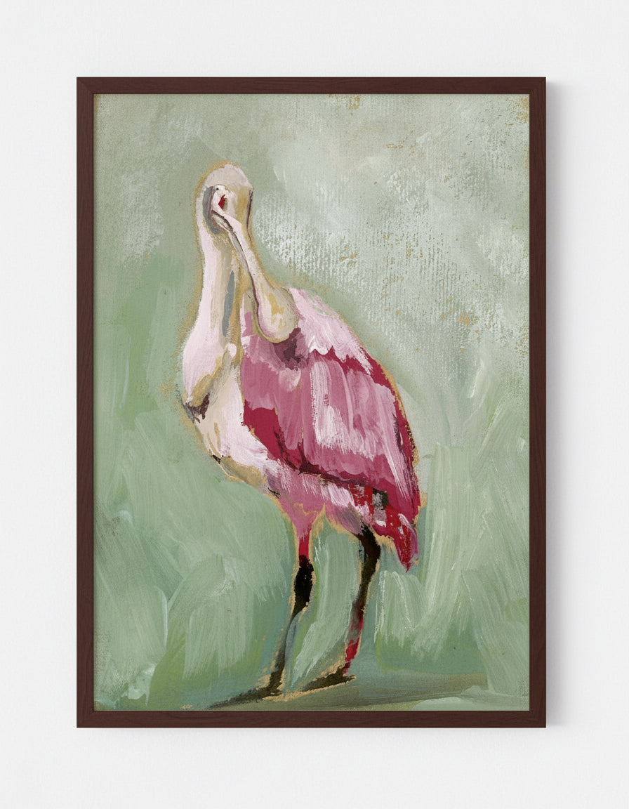 Jill, a Roseate Spoonbill Vertical Print