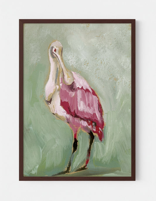 Jill, a Roseate Spoonbill Vertical Print