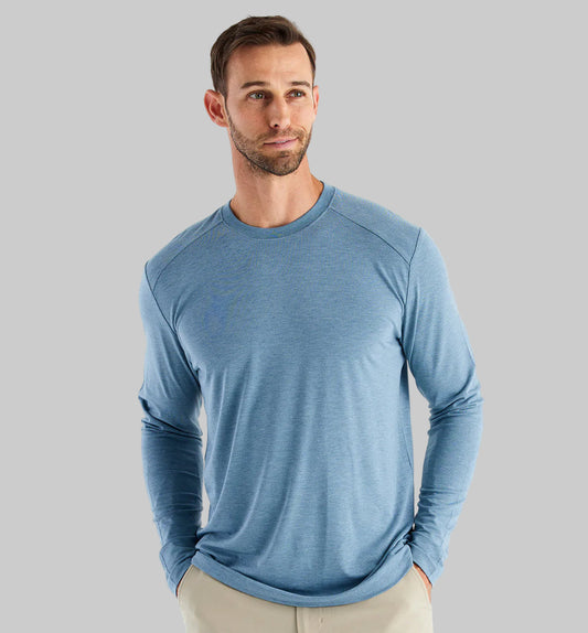 Bamboo Shade Long Sleeve - Heather Slate Blue