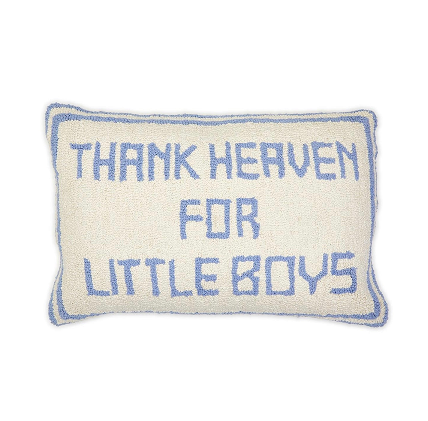 Thank Heaven for Little Boys Punch Embroidery Decorative Throw Pillow
