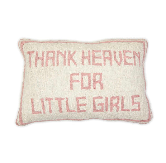 Thank Heaven for Little Girls Punch Embroidery Decorative Throw Pillow