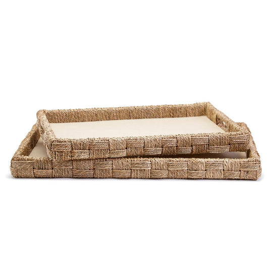 Sea Grass Rattan Trays - Small and Large
