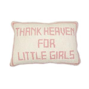 Thank Heaven for Little Girls Punch Embroidery Decorative Throw Pillow