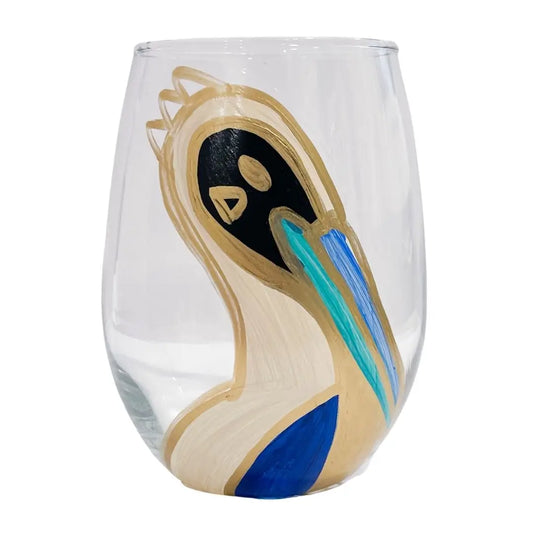 Pelican Hand-Painted Wine Glass