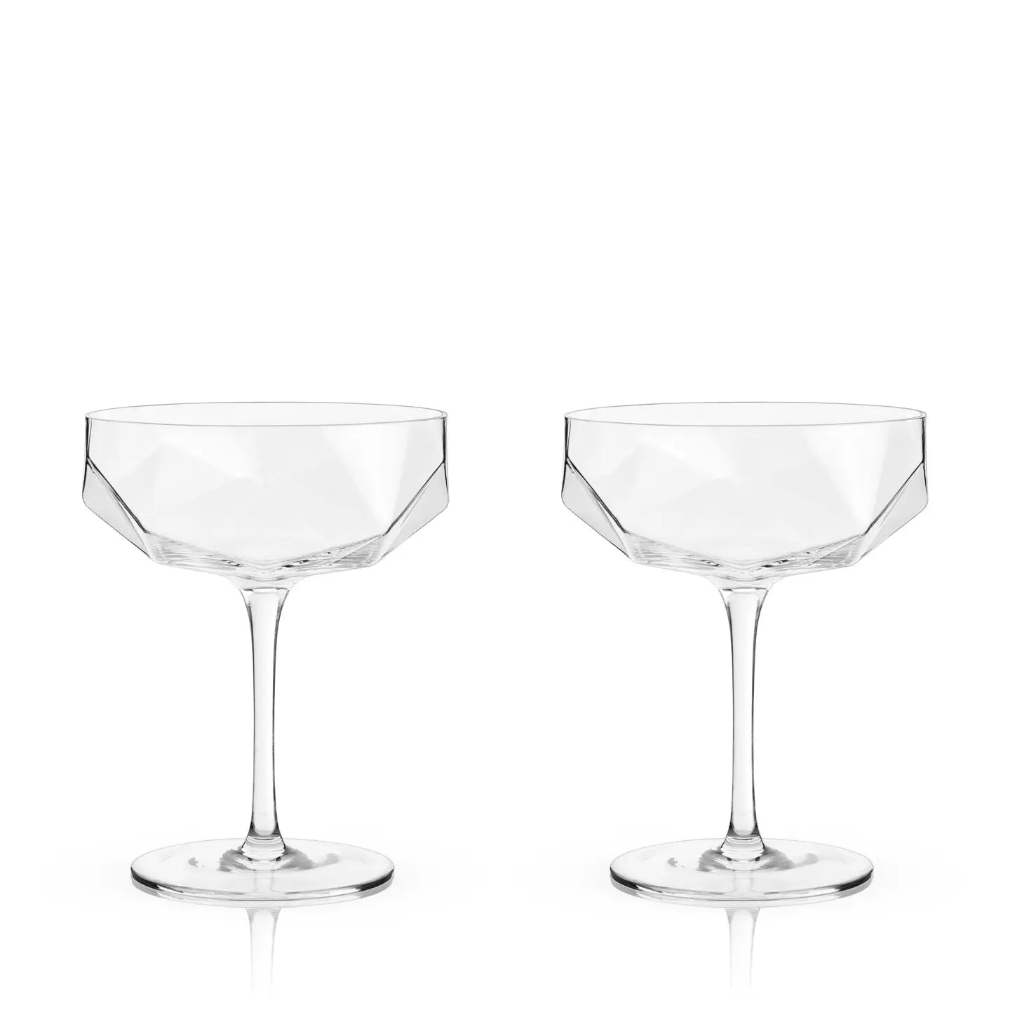Faceted Crystal Coupes Set of 2