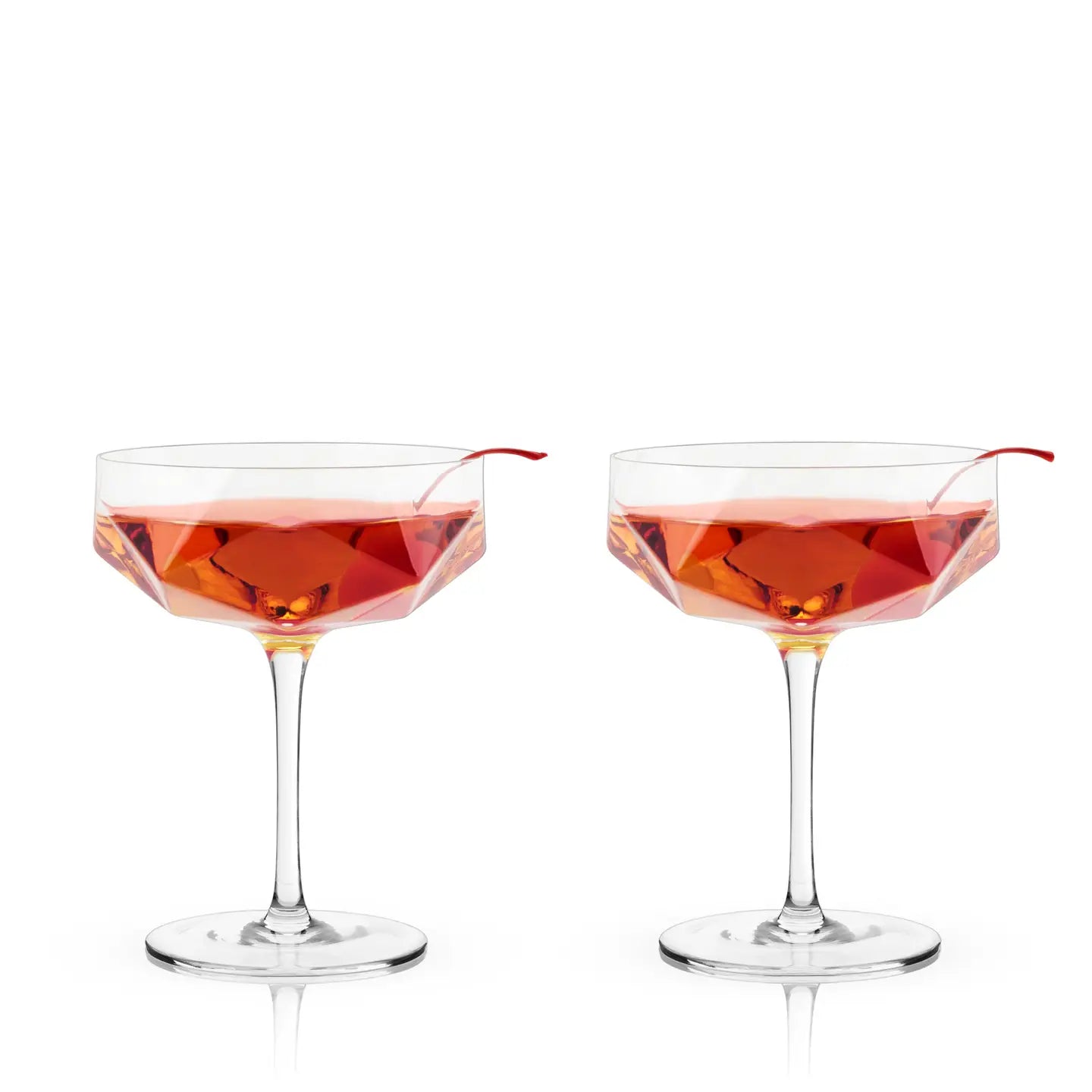 Faceted Crystal Coupes Set of 2