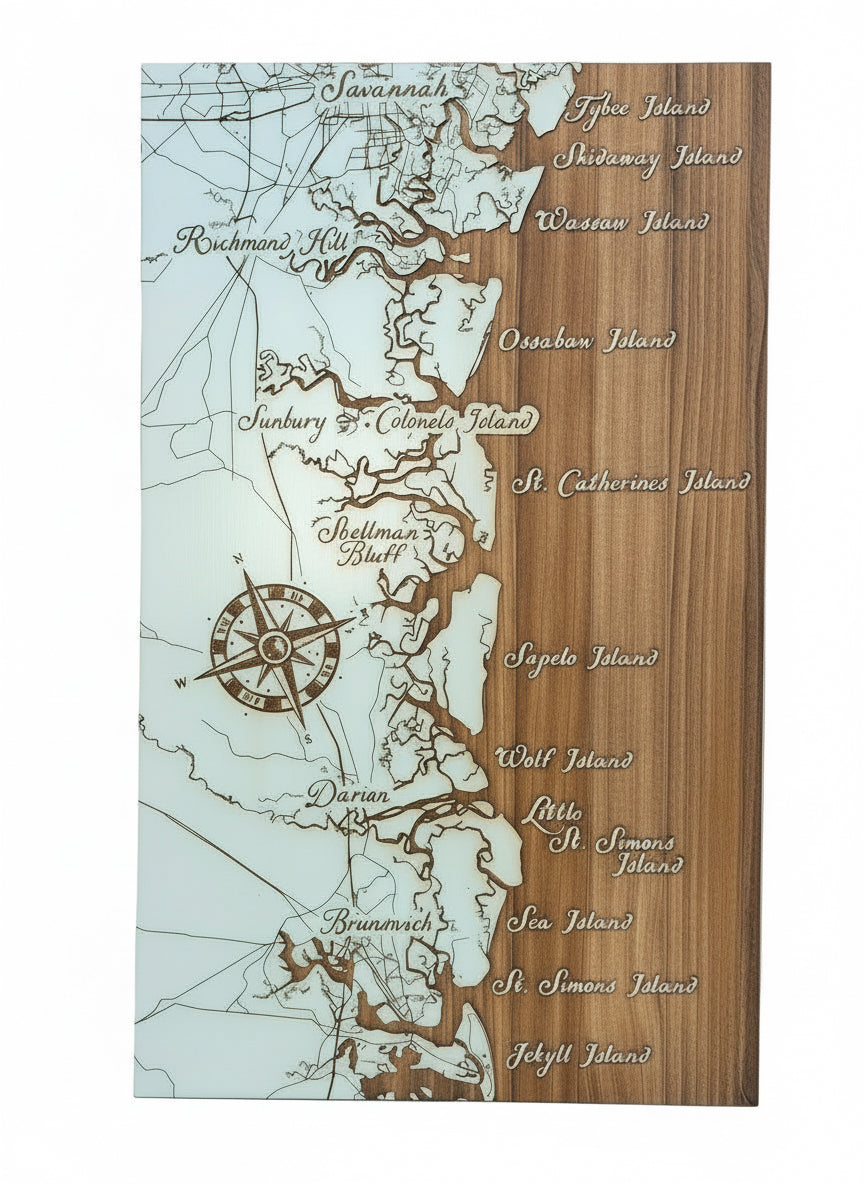 Custom Chart Map of Georgia Coast