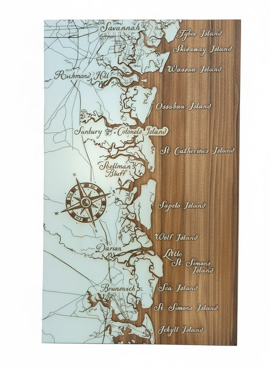 Custom Chart Map of Georgia Coast