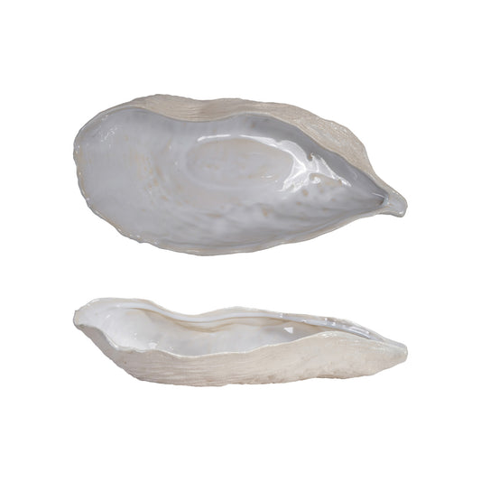 Stoneware Oyster Shell Shaped Bowl