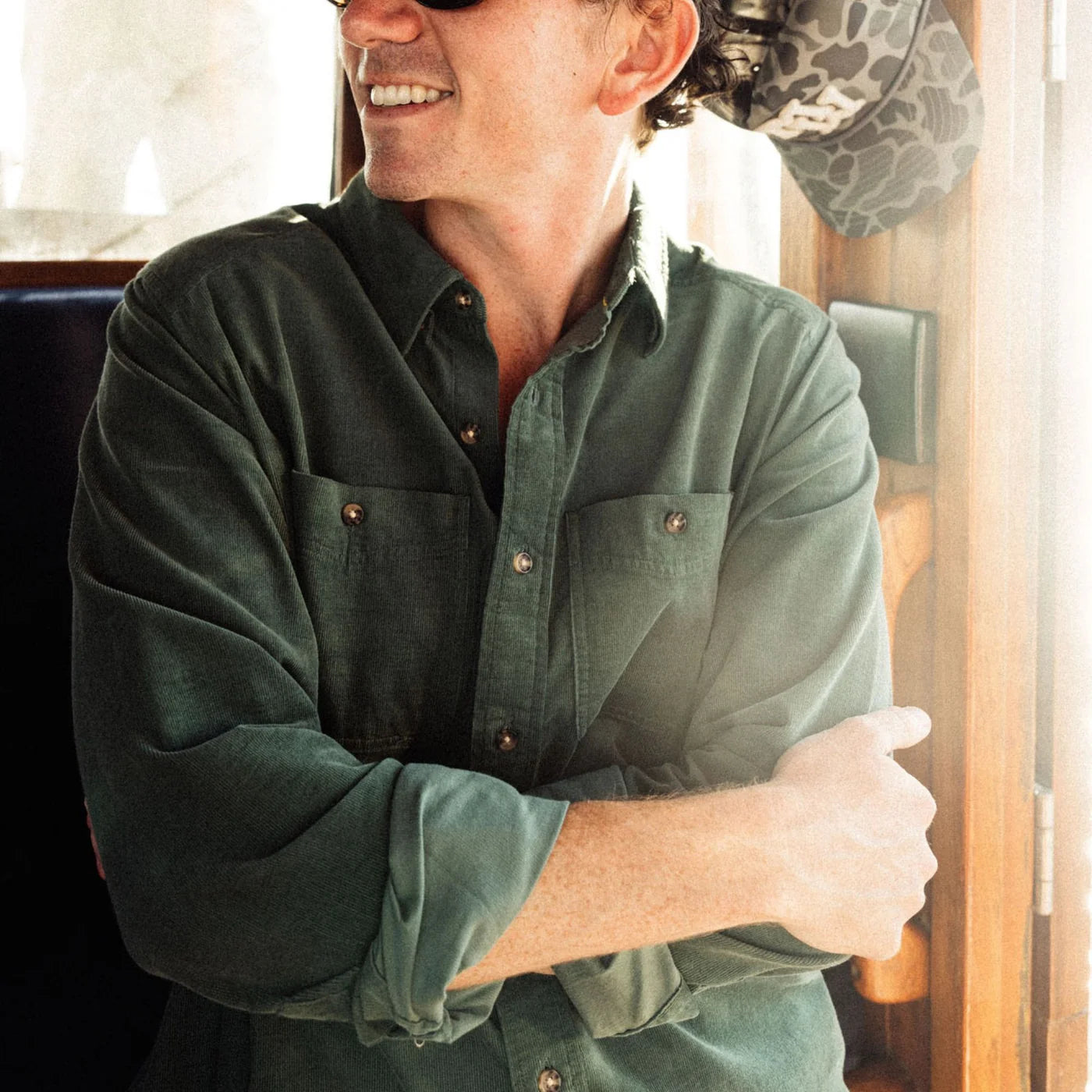 Cody Cord Long Sleeve Shirt - Duck Green