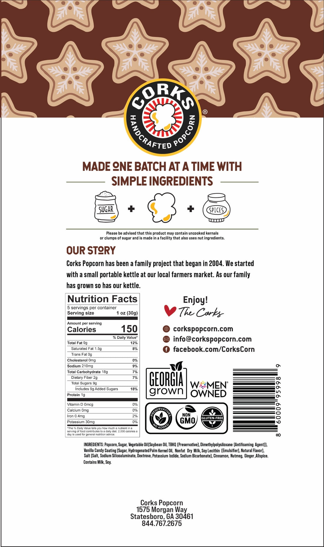 Iced Gingerbread Popcorn