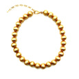 brushed gold beaded necklace