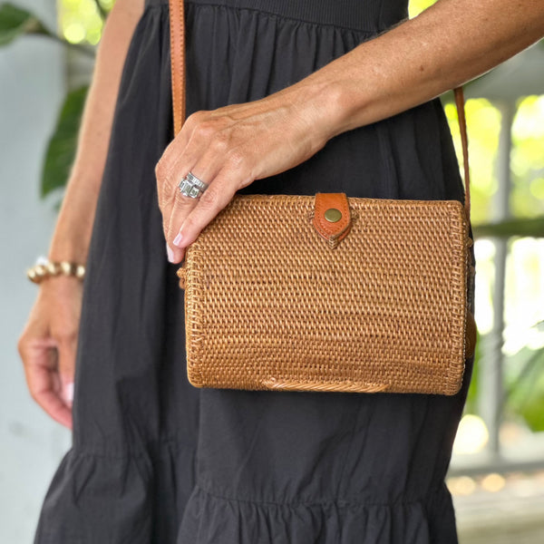 hand woven crossbody teardrop