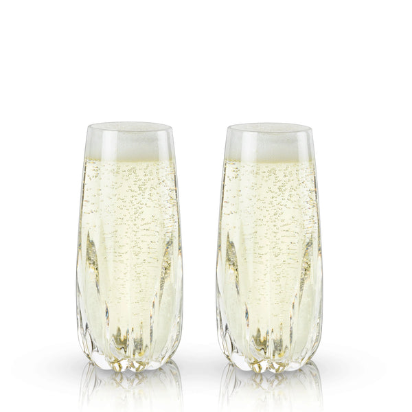 cactus crystal stemless champagne flutes