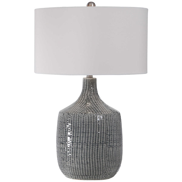 dark gray ceramic table lamp