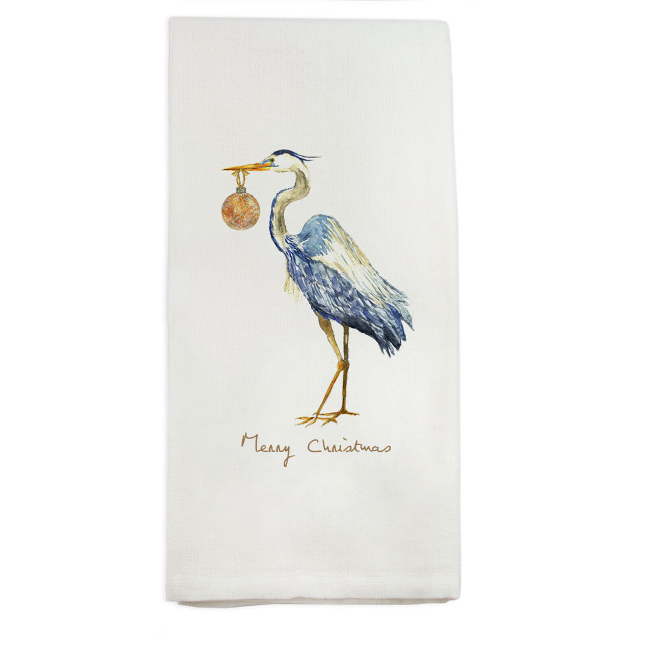 blue heron dish towel