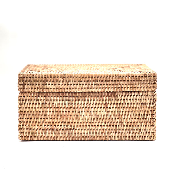 rattan lidded box
