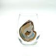 hand painted oyster shell glass