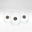 stemless glass with pewter initial