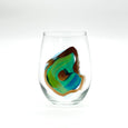 hand painted oyster shell glass
