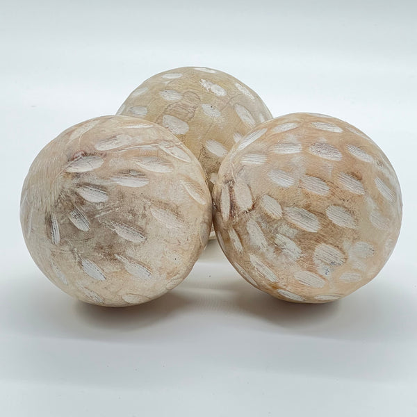 carved wood ball