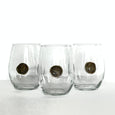 stemless glass with pewter initial