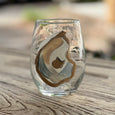 hand painted oyster shell glass