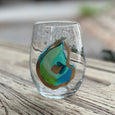 hand painted oyster shell glass