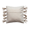 woven jute and cotton throw pillow