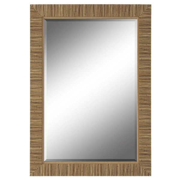 faux rattan mirror